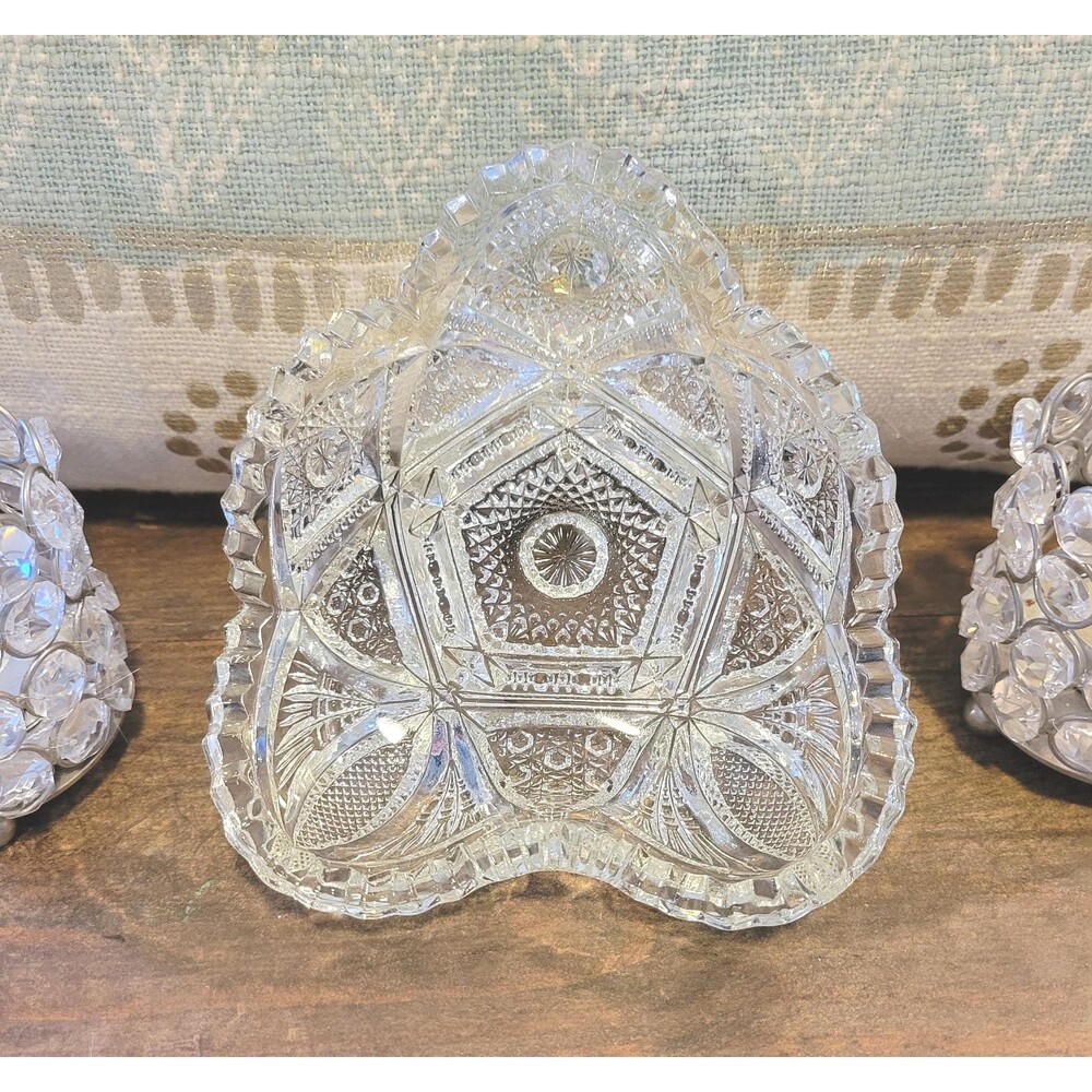 Imperial Glass Heart Dish: Mid Century Candy/Nut Bowl